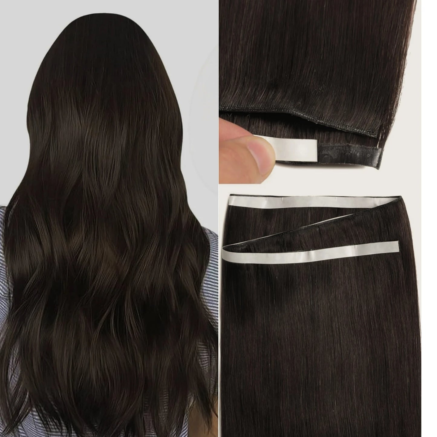 One Piece Invisible Genius Tape In Extensions – Skin Weft Thick Ends Remy