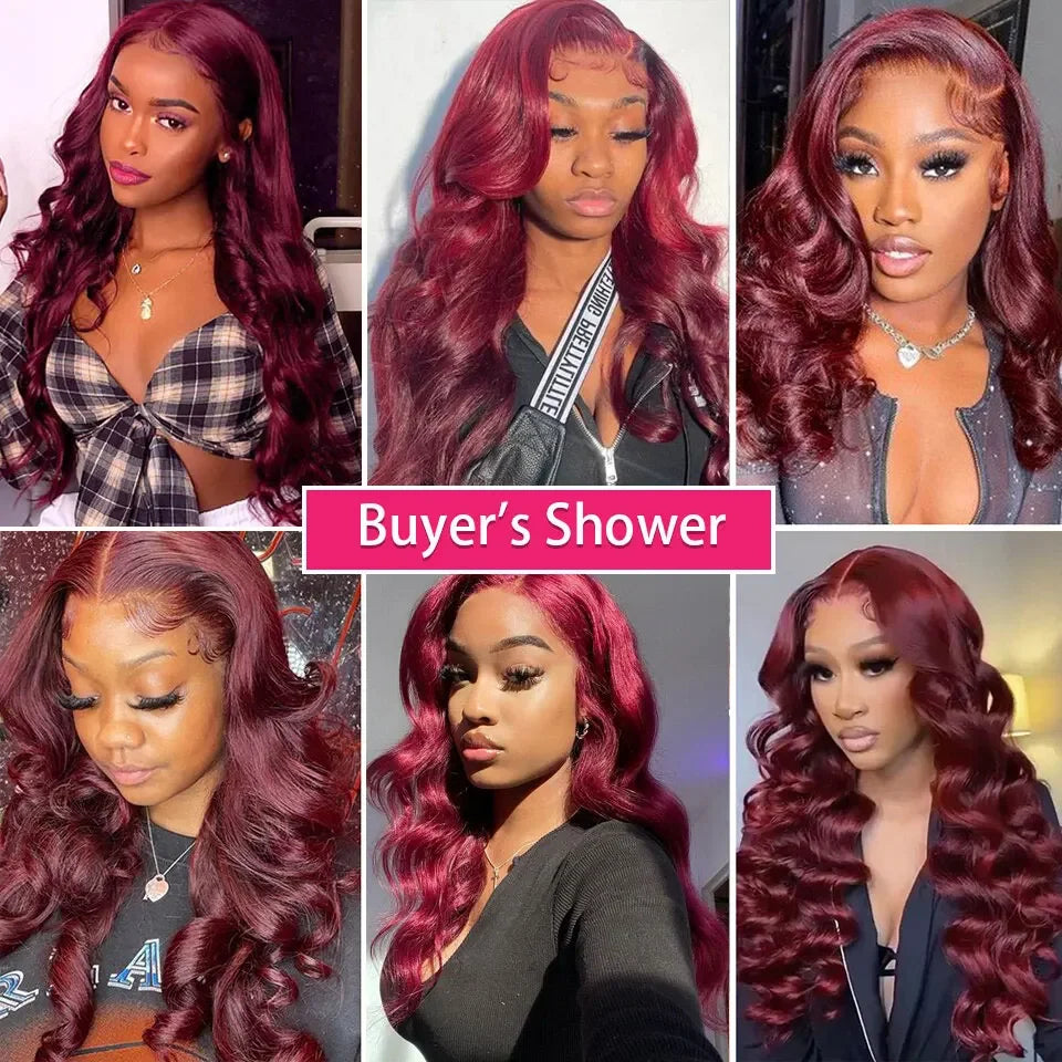 16A Burgundy 99j Body Wave Bundles Human Hair 30 Inch Brazilian Hair Weave Bundle Colored Real Human Hair 3/4 Raw Hair Bundles