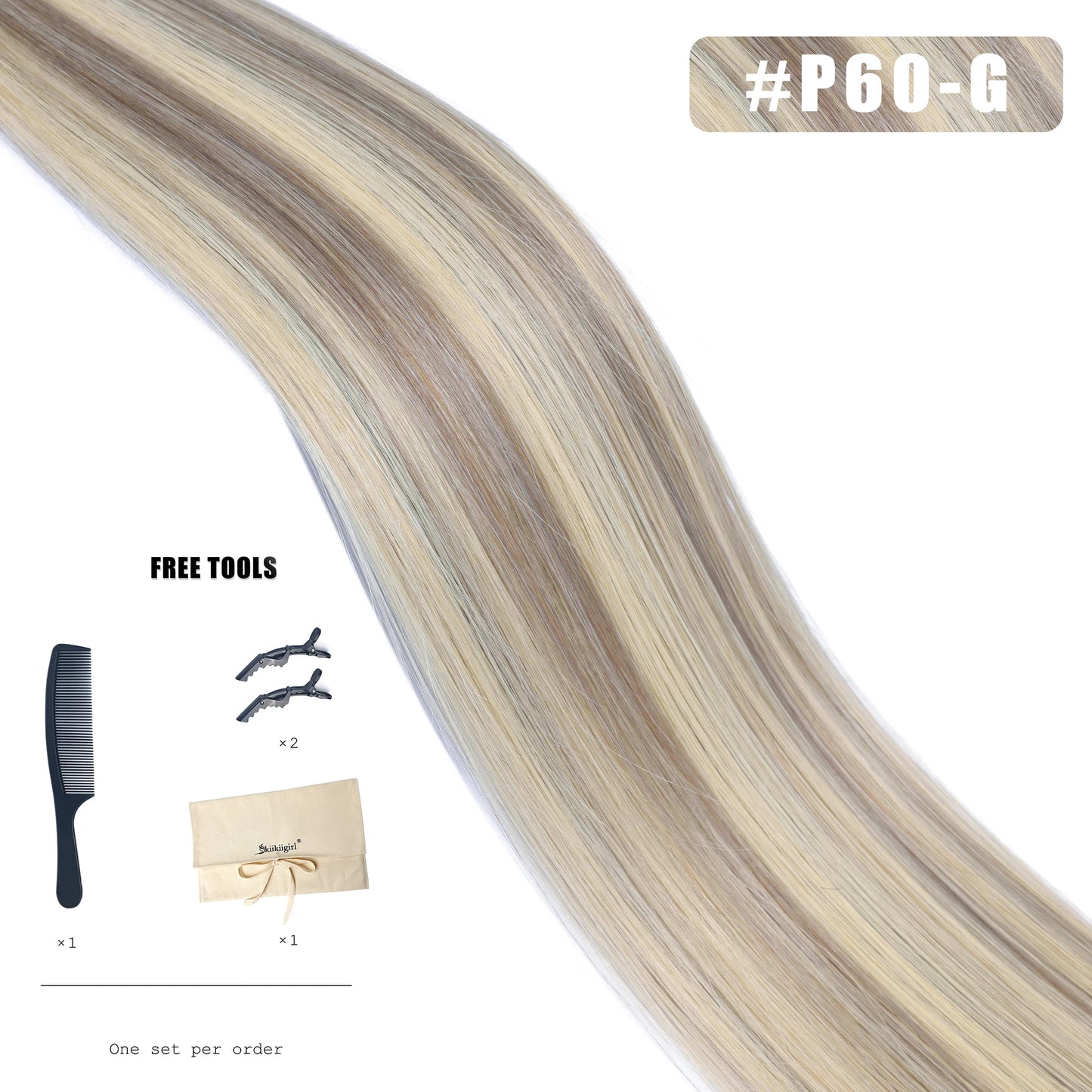 Double Drawn Genius Weft Extensions Blonde Virgin Hair 100g