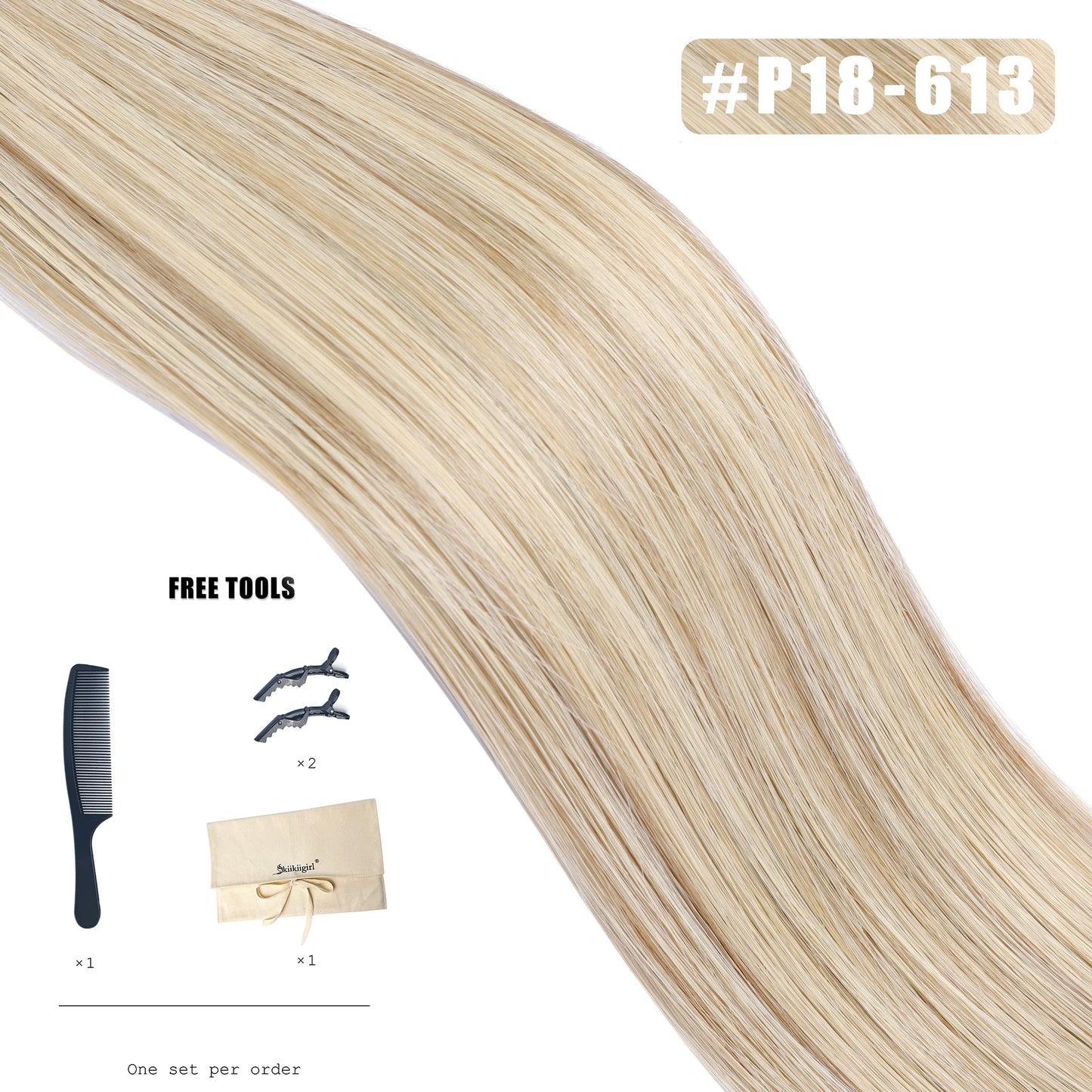 Double Drawn Genius Weft Extensions Blonde Virgin Hair 100g