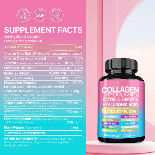 Advanced Collagen Supplement for Skin Hair Nails – Immune Support