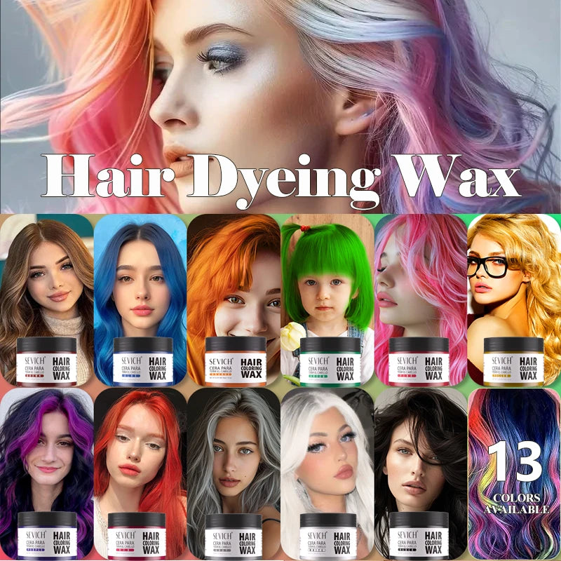 Hairs Dyed Mud Hair Colour Wax Easy To Wash Hair Styling Paste Dye for Eyebrow Beards Coloring Temporary Hair Color Style Cream