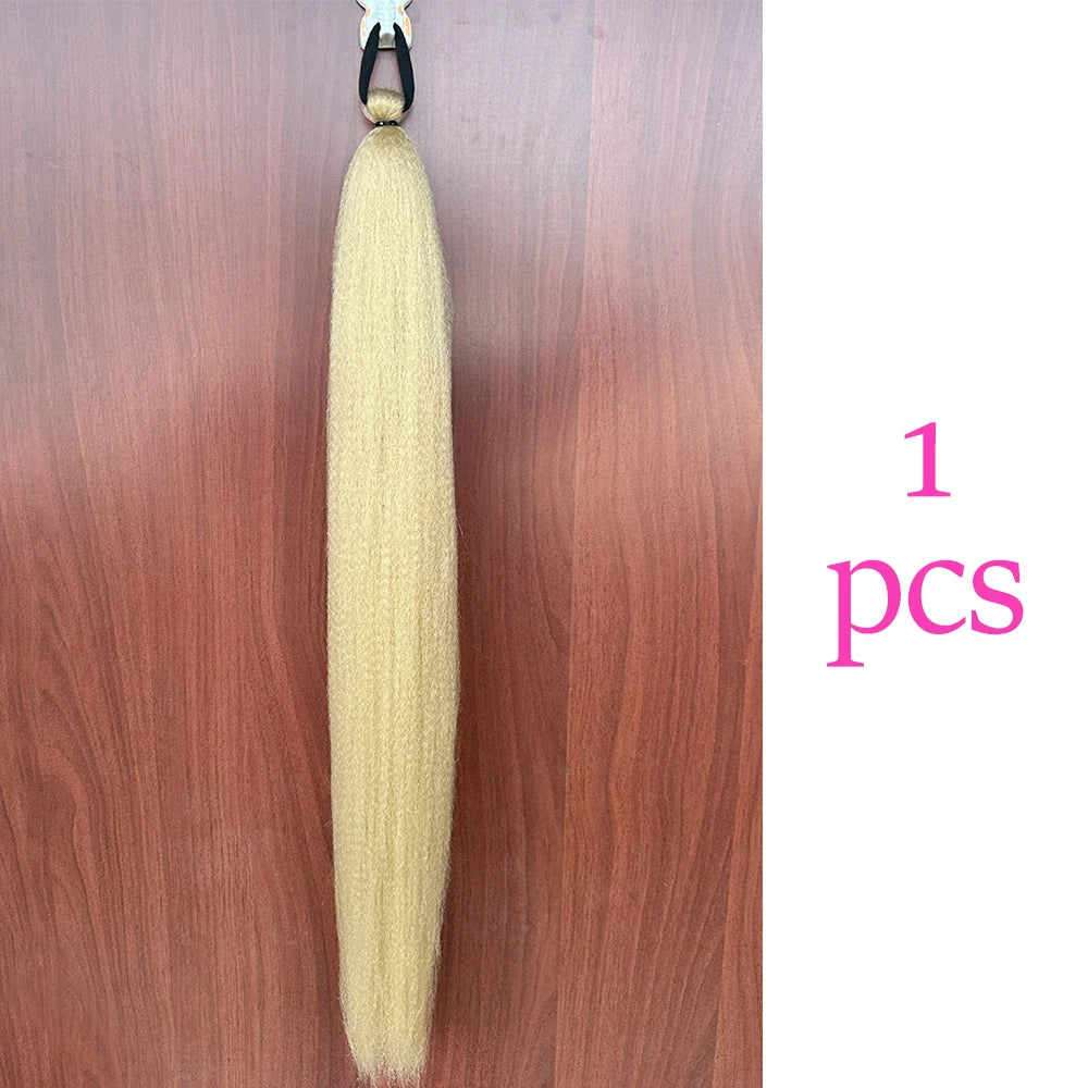 Vibrant 2Pcs Colorful Ponytail Extension Long Straight DIY Braid