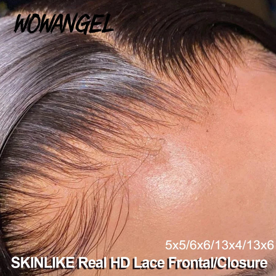 WOW ANGEL HD Lace 5x5 6x6 13x4 13x6 HD Lace Frontal Only Melt Skin Straight Hair Pre Plucked invisible HD Lace Closure Only