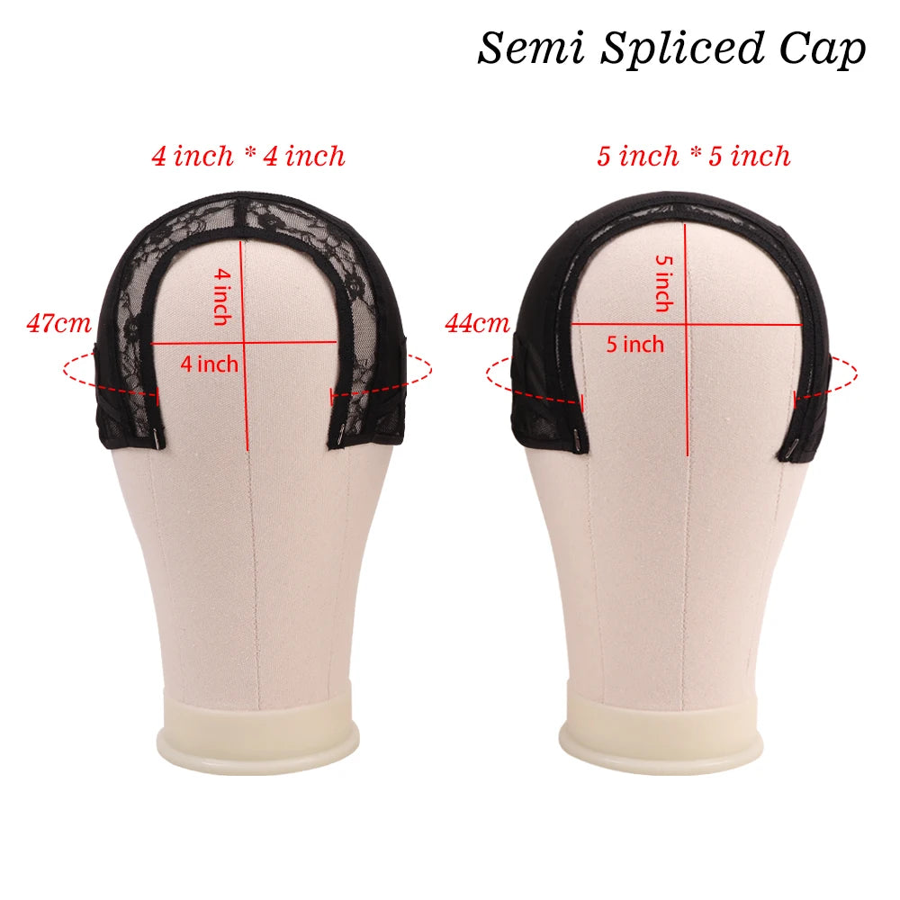 Plussign Half Splicing Wig Cap With Drawstring Silicone Band For Sewing 4*4 5*5 13*4 13*6 Lace Wig Lace Wig Cap For Making Wigs