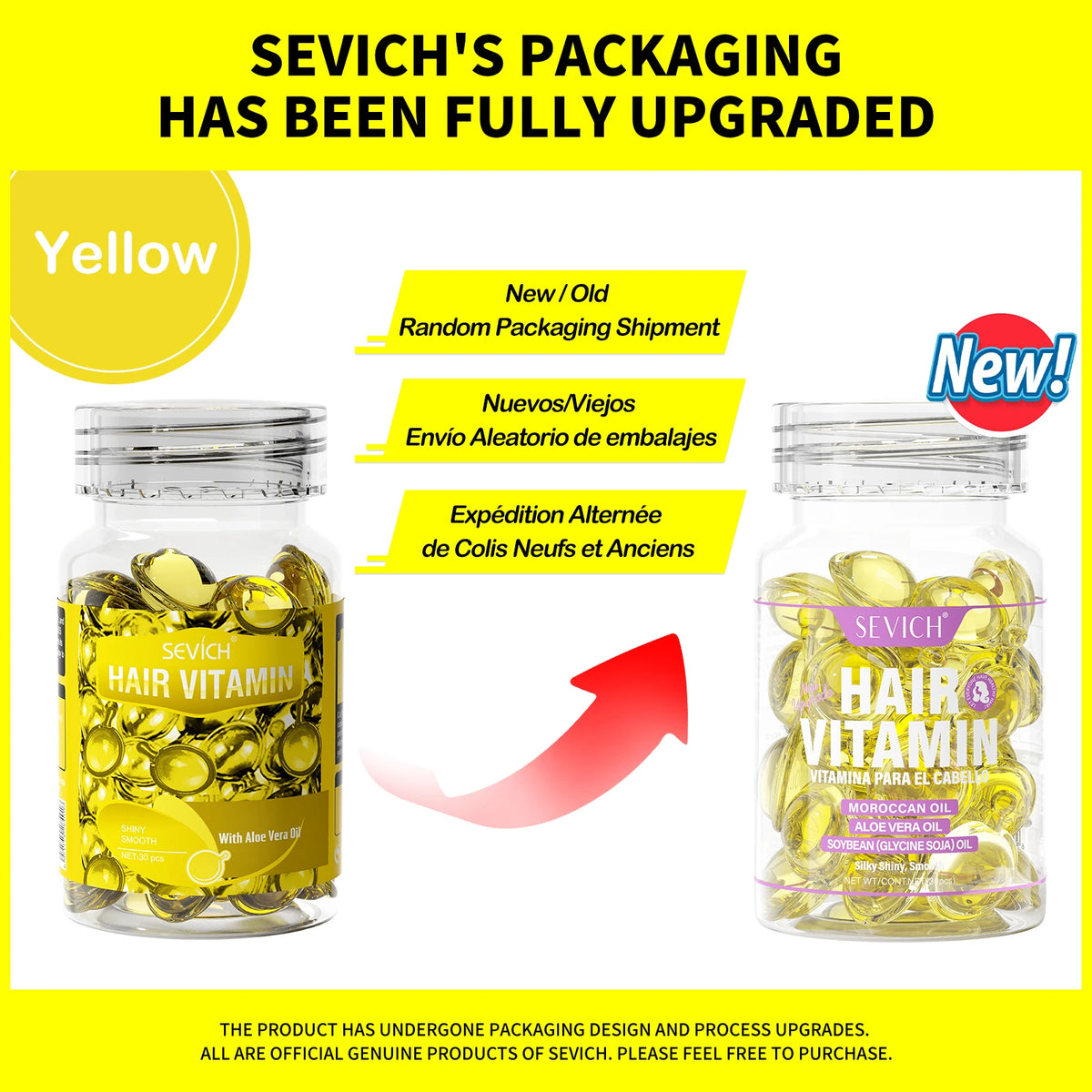 Fast Moisturizing Hair Vitamin Capsule 30pcs/bottle Sevich Smoothing Silky Keratin Complex Oil Nourishing Moroccan Hair Care Oil