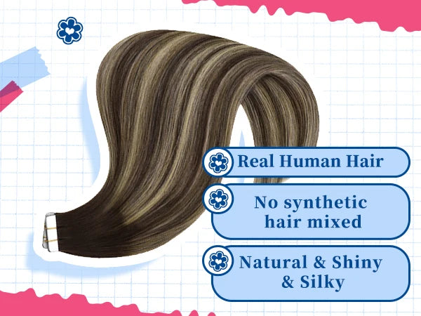 Seamless Skin Weft Tape In Extensions – Real Human Hair Straight