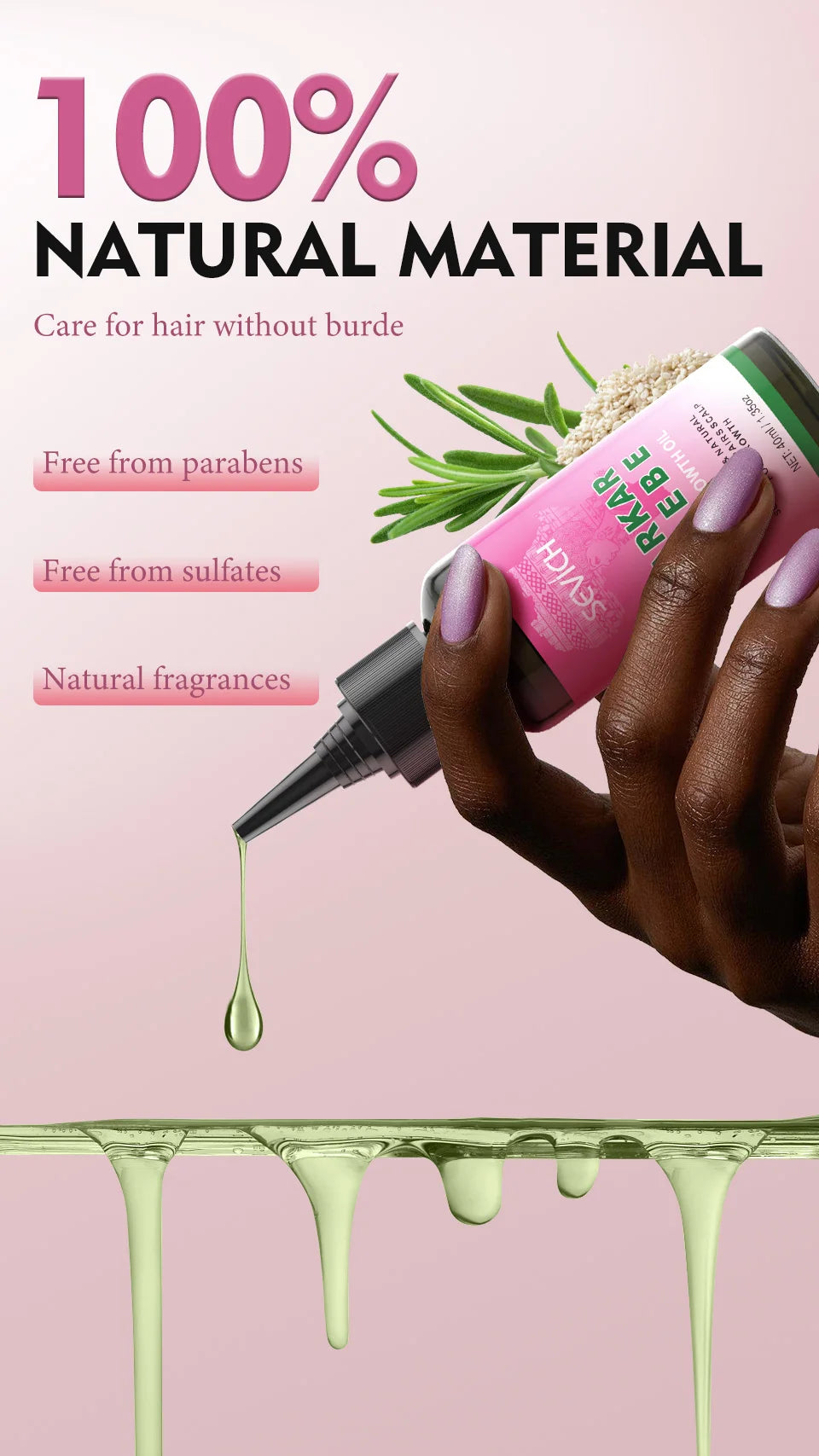 100% Pure Natural Karkar Chebe Oil Batana Butter Hair Growth Oil Rosemary Repair Damaged Hair Treatment Oil Anti-Hair Loss Care