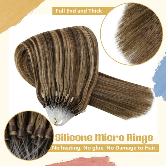 Remy Micro Ring Human Hair Extensions – No Heat, No Damage, 1g Strands