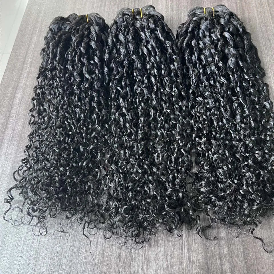 3B 4C Burmese Pixie Curly Hair Bundles Virgin Human Hair Burmese Vietnamese Raw Human Hair Extensions Wholesale For Full Head