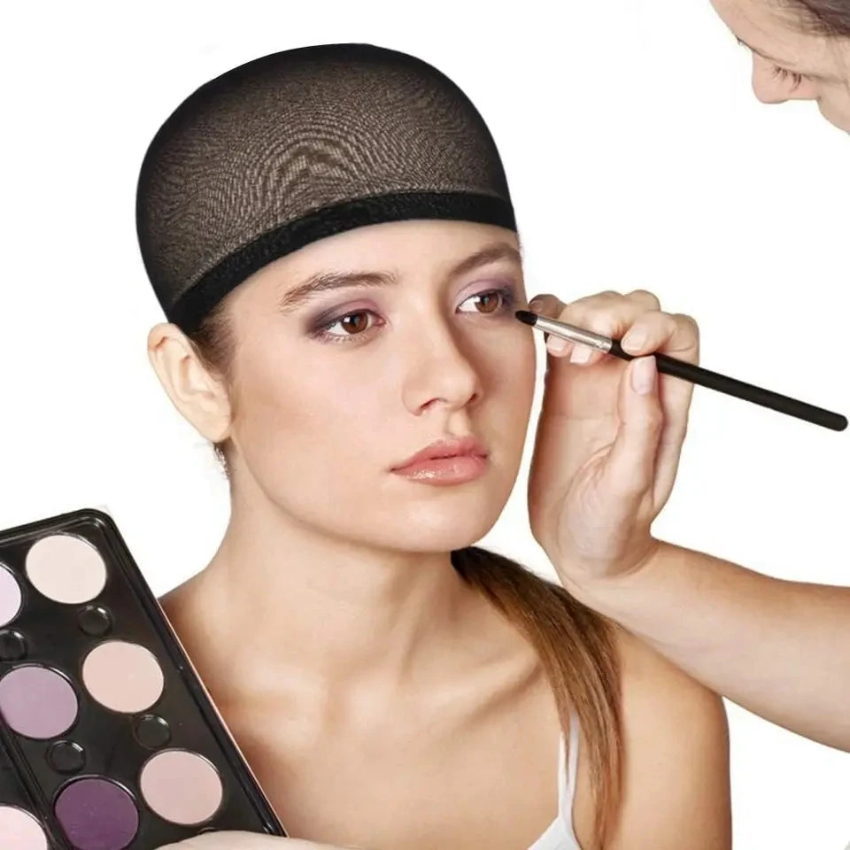New Stocking Cap For Wigs 2Pcs Cheap Hair Net For Wigs Bald Cap Beige Brown Black Nylon Stocking Wig Cap Stretchy Hair Cap