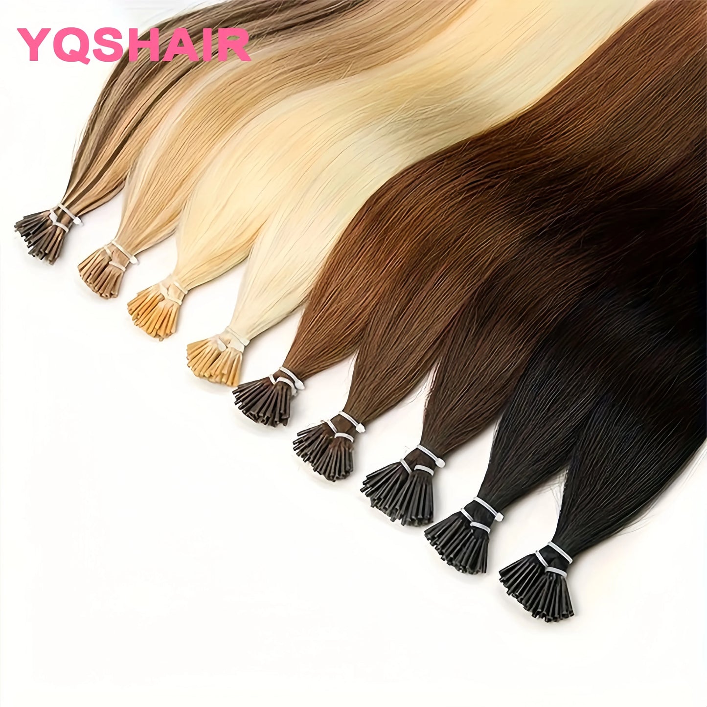 Straight I Tip Hair Extensions Natural Real Human Hair clip-in and tape-in   hair extensions Fusion Extensions Keratin Capsule