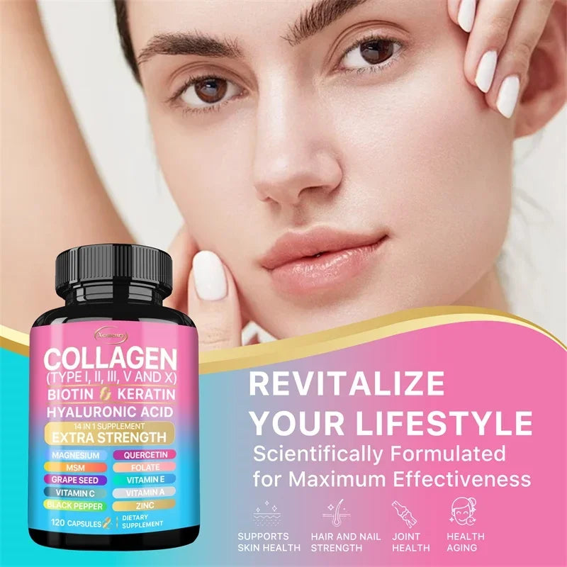 Advanced Collagen Supplement for Skin Hair Nails – Immune Support