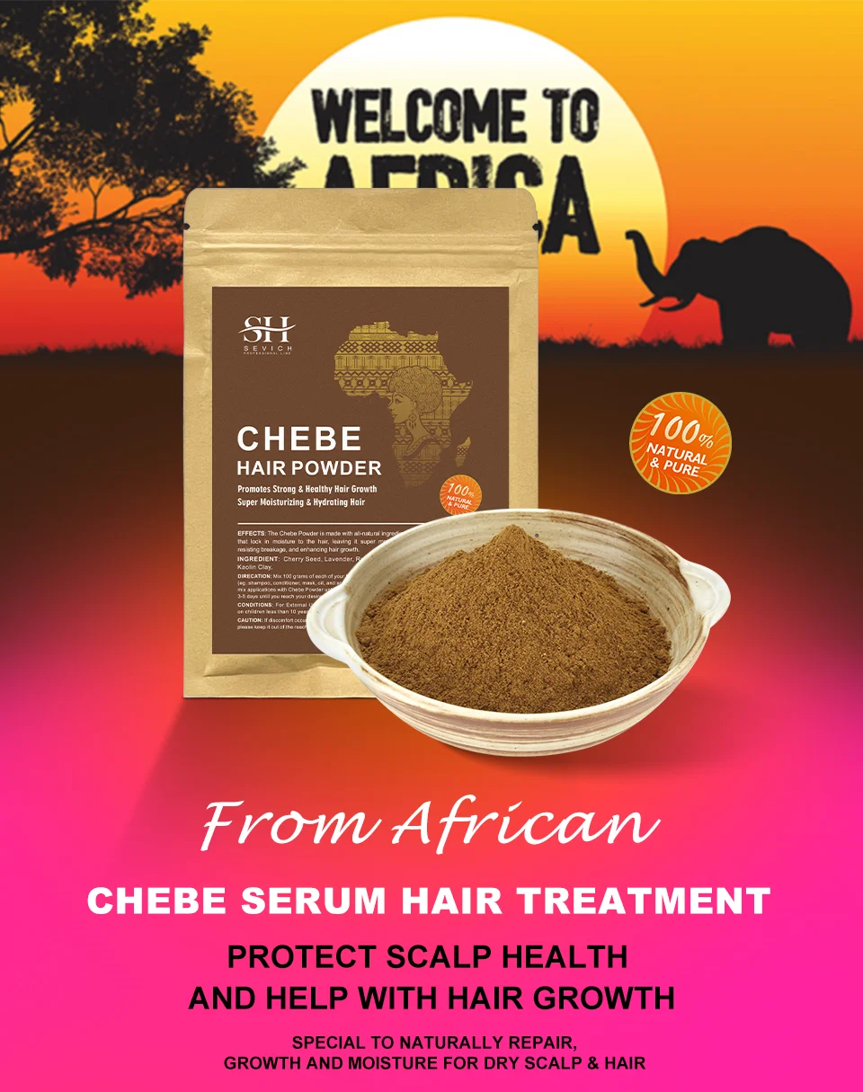 100% Chebe Powder Natural Ingredients Promotes Strong and Healthy Hair Strengthens Fast Hair Regrowth Anti Hair Loss Treatment