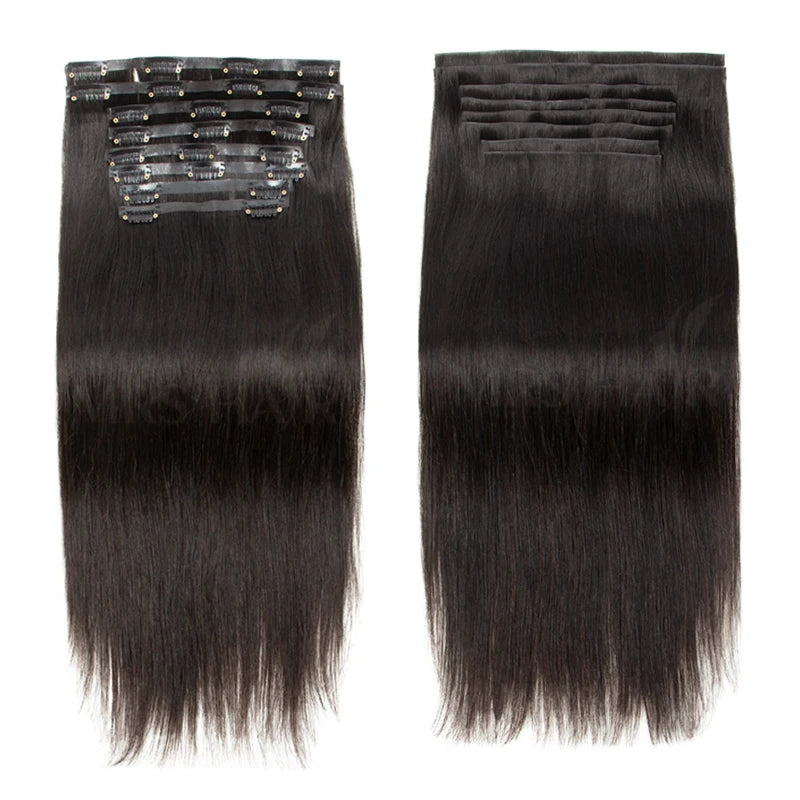 Invisible Seamless PU Clip In Human Hair Extension Tape Weft Clip in Extensions 7Pcs/set 12-24inch 100G 120G Clip on Hair