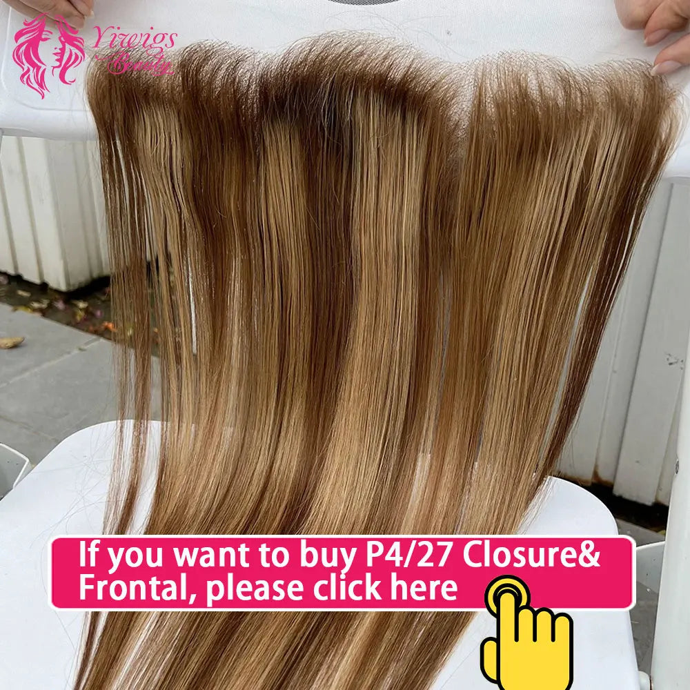 16A Grade P4/27 Straight Highlight Ombre Colored 100% Raw Virgin Human Hair Bundles Brown Hair Weave Extensions For Women