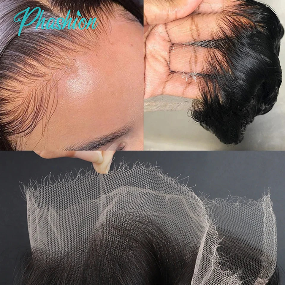 Phashion HD 5x5 6x6 7x7 Lace Closure Straight Pre Plucked Swiss 13x4 13x6 Full Frontal Only Natural Black 100% Remy Human Hair