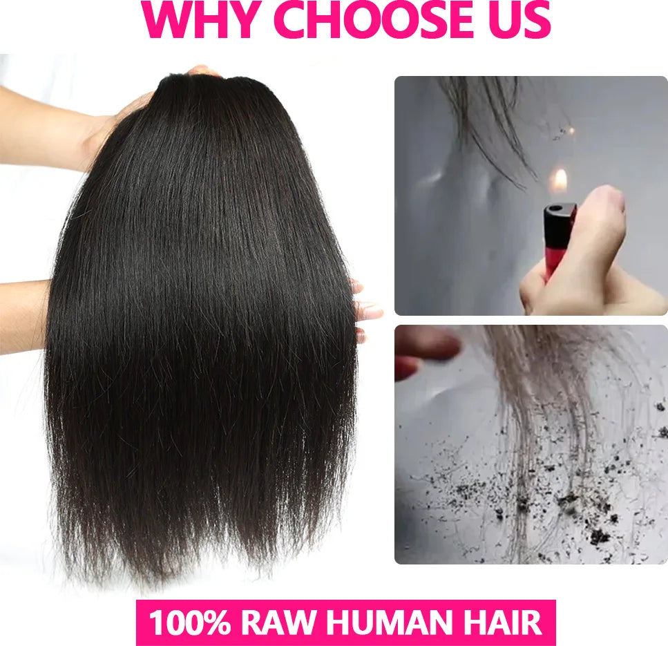12A Straight Raw Virgin Human Hair Bundles 20–24 Inch