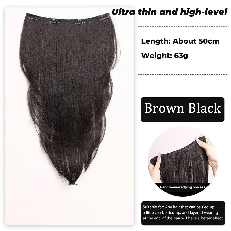Synthetic Wig One-piece Straight Wig Layered Extension Wig Korean Fluffy Hair Piece Extension Wig For Women Christmas New Year