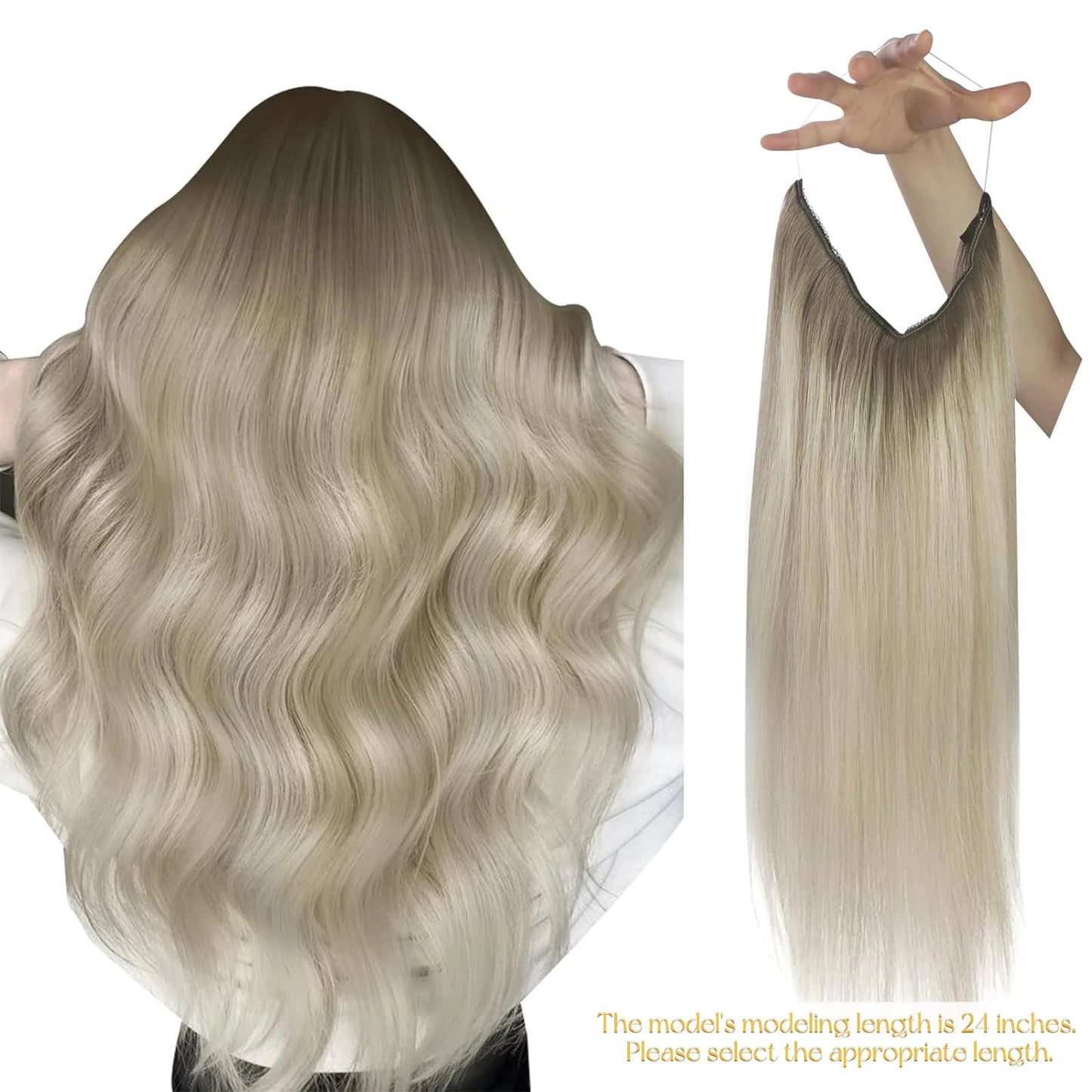 Invisible Wire Weft Hair Extensions Blonde Remy – One Piece Clips