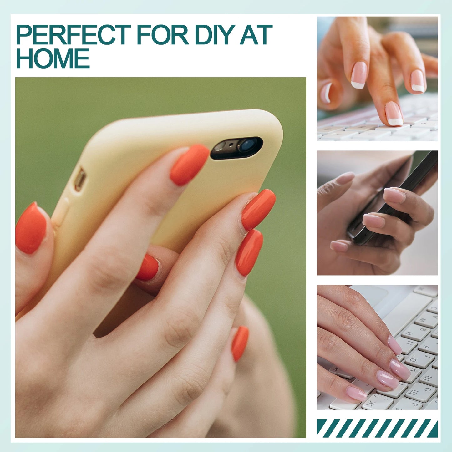 Nailpop 120Pcs Gel X Nail Tips Almond Square Full Cover Set