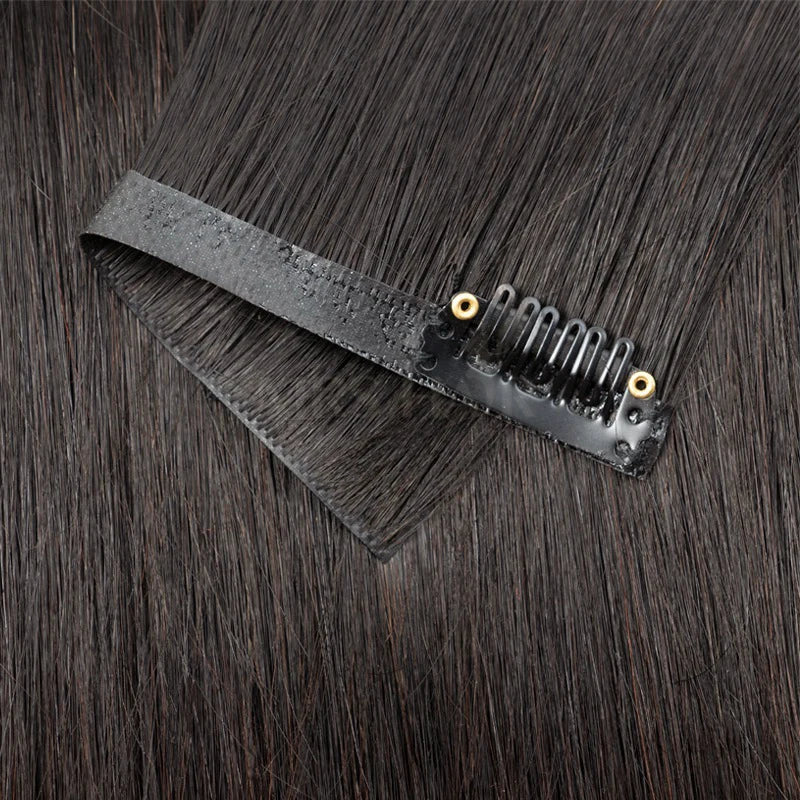 Invisible Seamless PU Clip In Human Hair Extension Tape Weft Clip in Extensions 7Pcs/set 12-24inch 100G 120G Clip on Hair