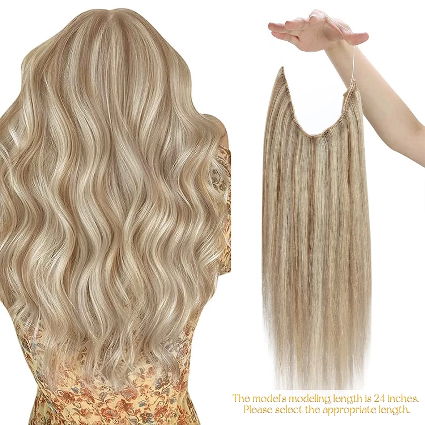 Invisible Wire Weft Hair Extensions Blonde Remy – One Piece Clips