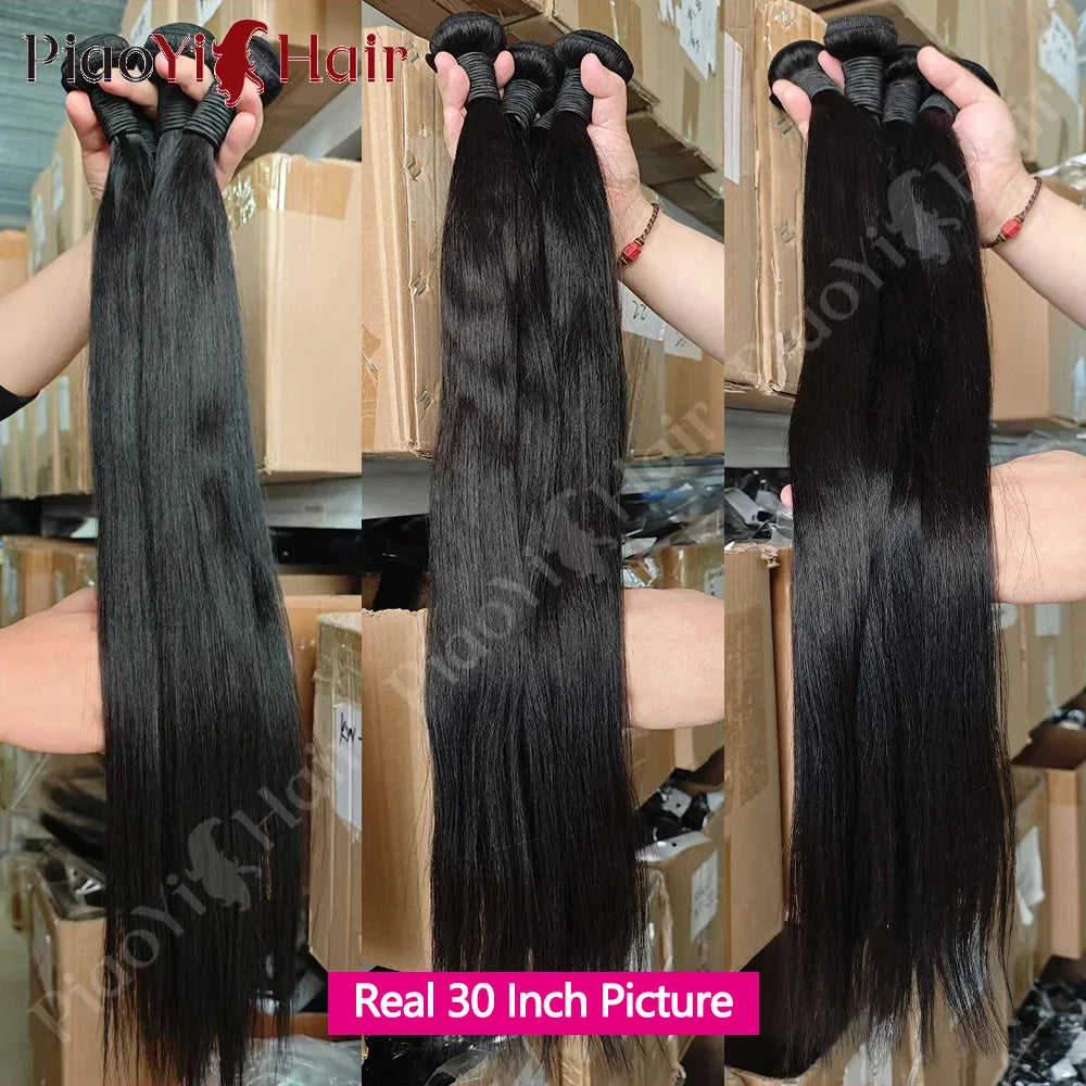 12A Straight Raw Virgin Human Hair Bundles 20–24 Inch