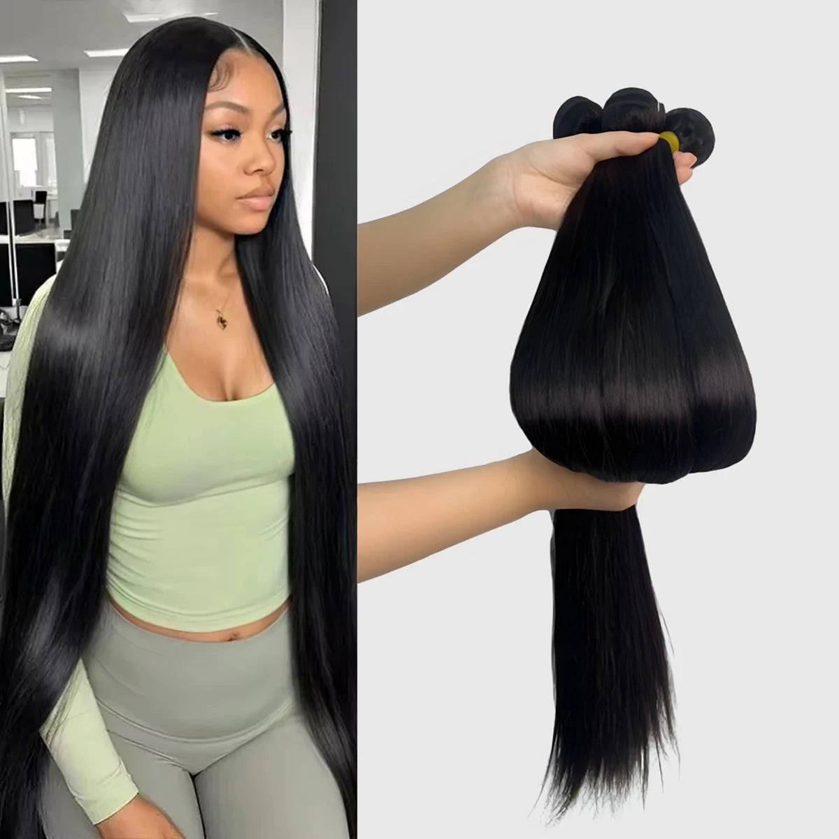 Brazilian Bone Straight Human Hair Bundles Virgin Hair Natural Color