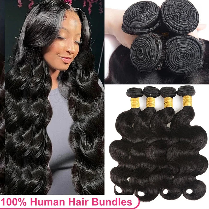 16A Burgundy 99j Body Wave Bundles Human Hair 30 Inch Brazilian Hair Weave Bundle Colored Real Human Hair 3/4 Raw Hair Bundles