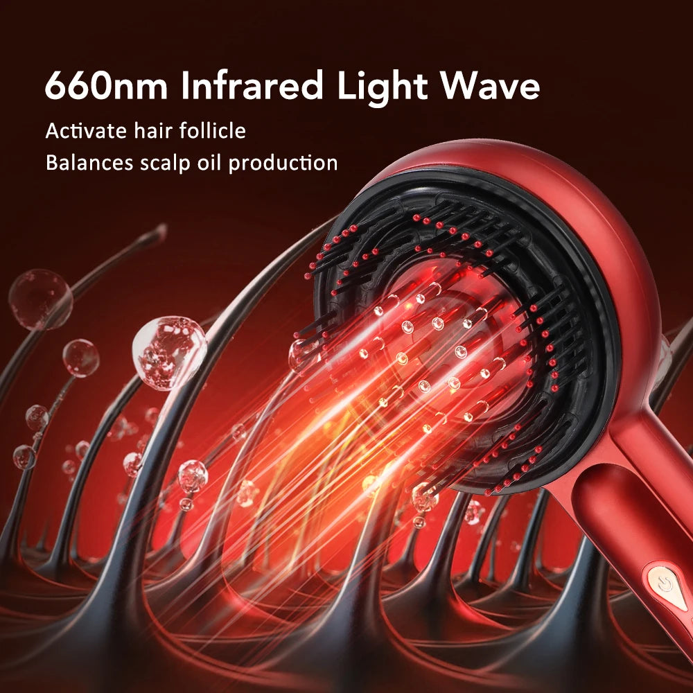 Electric Scalp Massage Comb with Red Light – Hair Growth Brush