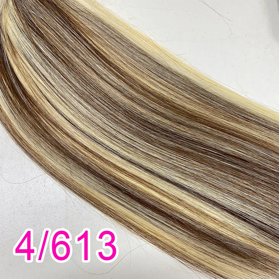 Shinehair Wholesale Straight Human Hair Bulk 100% Real Human Hair Extensions Highlight 16A Natural Black Hair Bundle Blonde 613