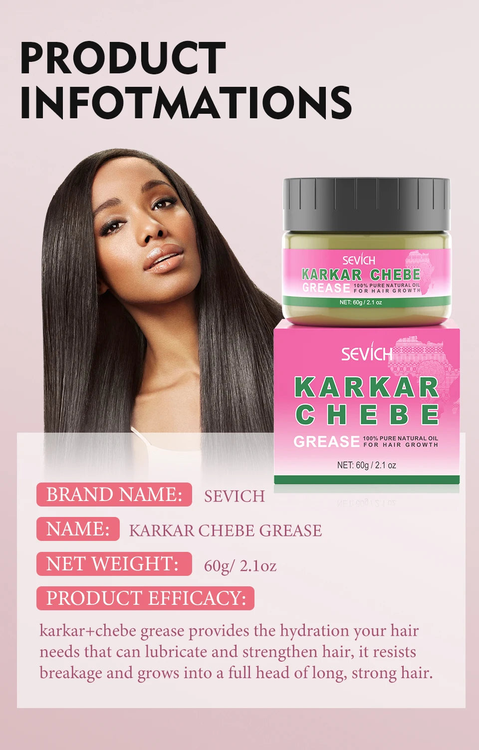 100% Pure Natural Karkar Chebe Oil Batana Butter Hair Growth Oil Rosemary Repair Damaged Hair Treatment Oil Anti-Hair Loss Care
