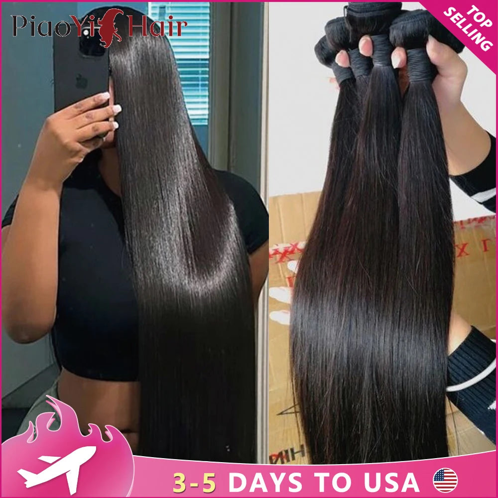 12A Straight Raw Virgin Human Hair Bundles 20–24 Inch