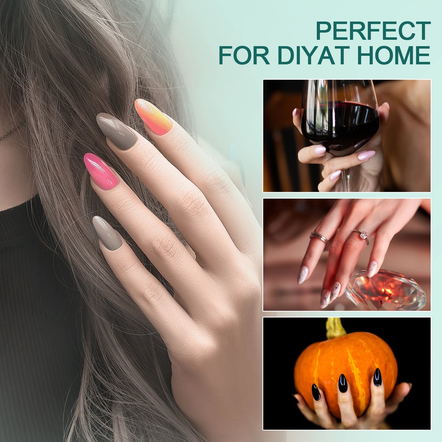 Nailpop 120Pcs Gel X Nail Tips Almond Square Full Cover Set