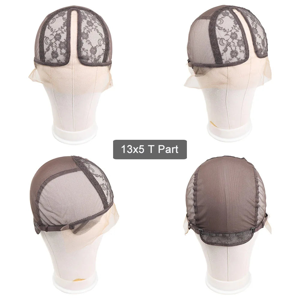 Lace Front Wig Cap for Making Wigs with Adjustable Strap Swiss Lace Net Cap Weaving Glueless 13x4 13x6 Full Lace Cap Accessories