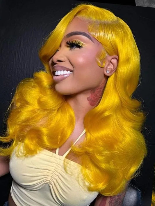Light Yellow 613 Body Wave Wig | 200% HD Lace Frontal Human Hair
