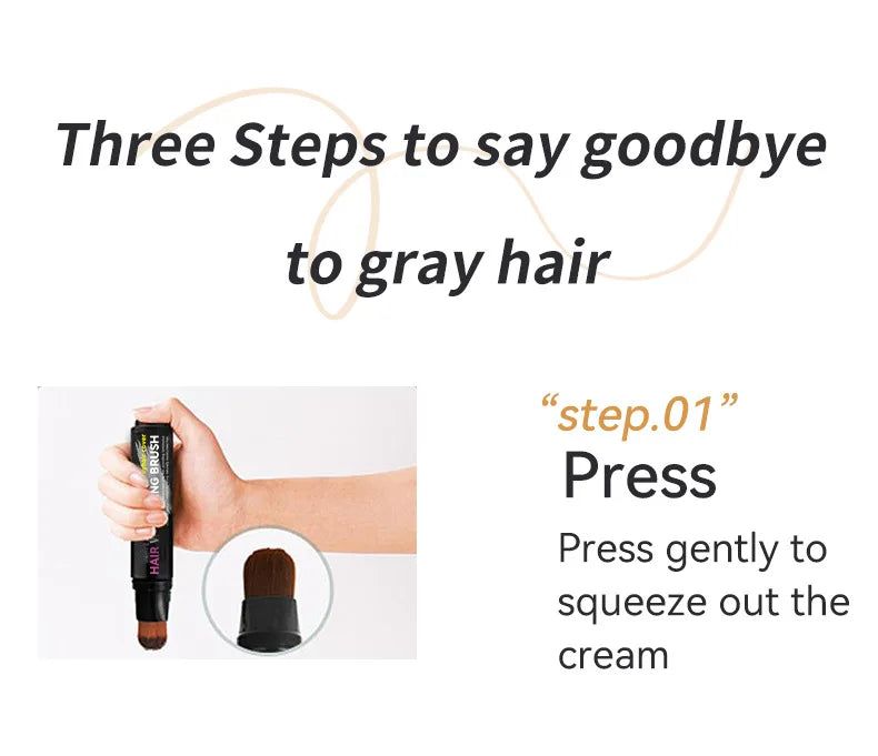 Hair Dye Pen Hair Root Touch Up Black Brown Hair Color Stick Disposable Hair Dye Cream Brush Easy To Carry Magic Stick