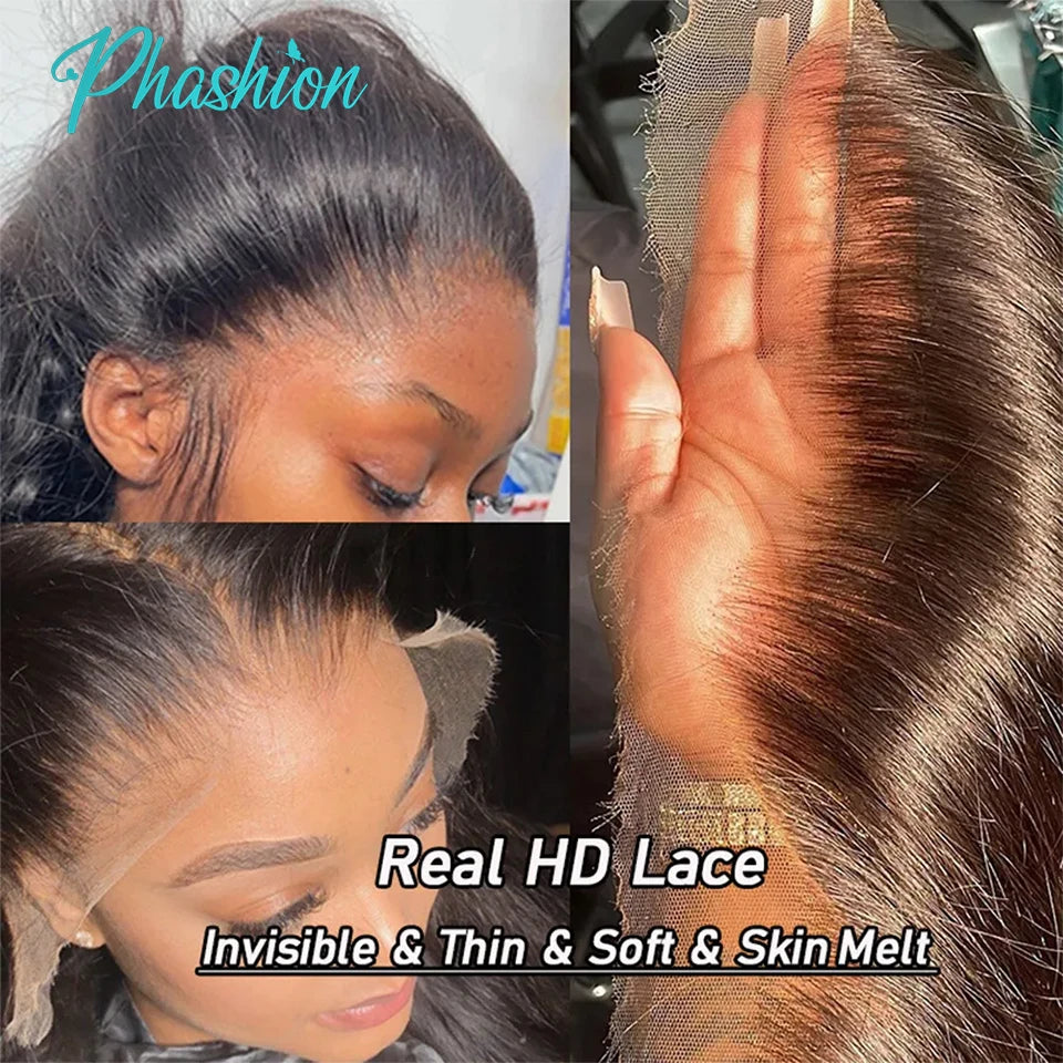Phashion HD 5x5 6x6 7x7 Lace Closure Straight Pre Plucked Swiss 13x4 13x6 Full Frontal Only Natural Black 100% Remy Human Hair