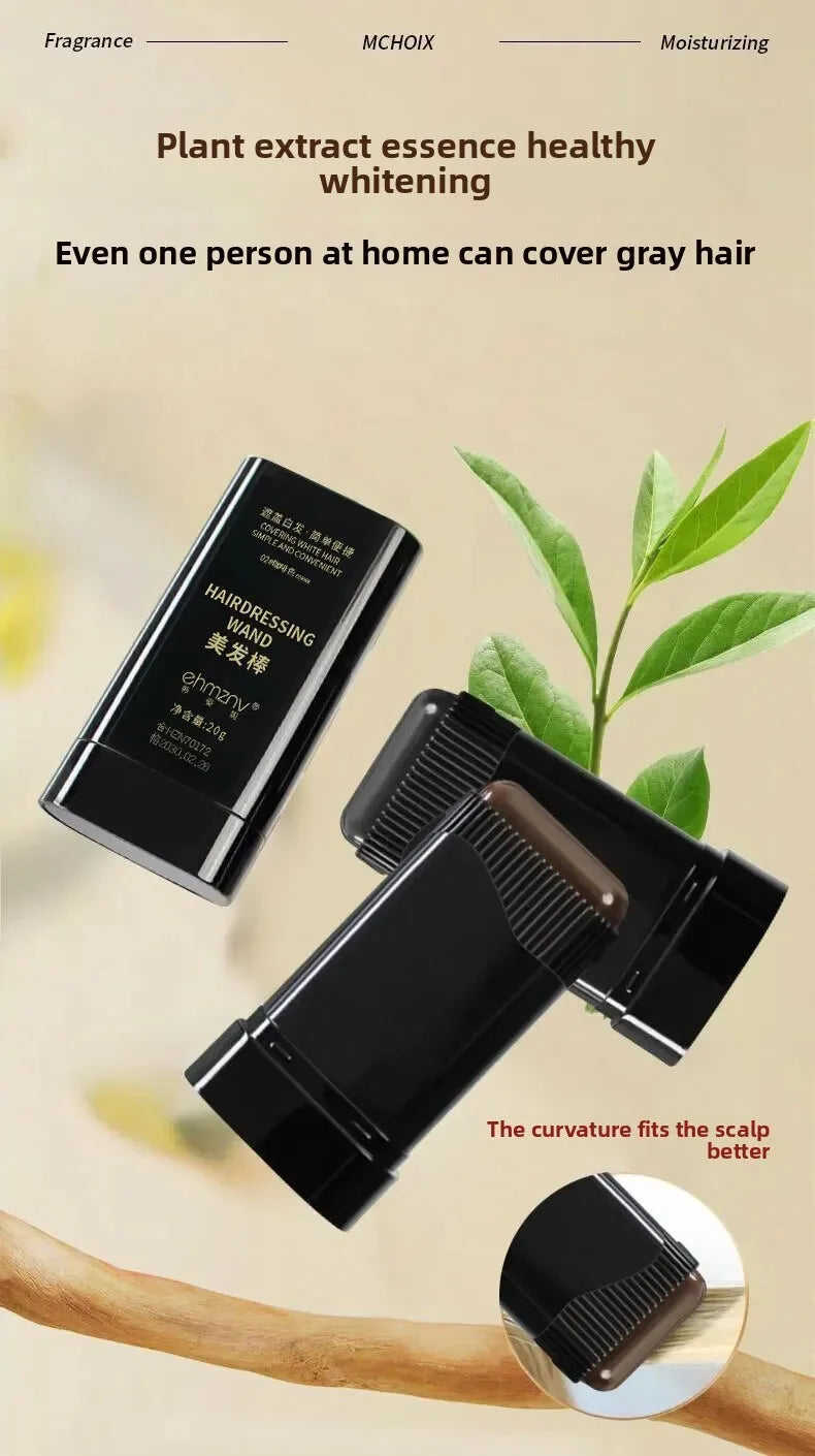Quick Hair Dye Stick Permanent Coverage Long-Lasting Effect Portable Applicator Brush Design Touch Up the Color at Home