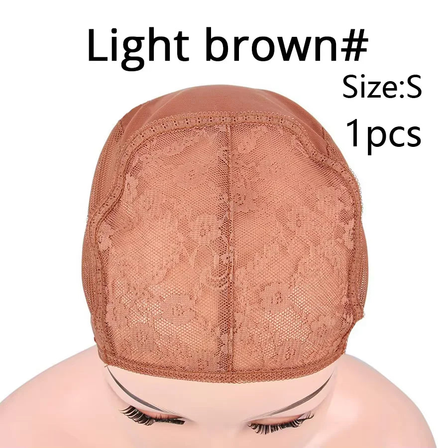 Nunify Best Adjustable Wig Cap For Making Wigs Double Layer Lace Wig Caps Black Dark Brown XL/L/M/S Hairnet Nylon Wig Cap 1pcs