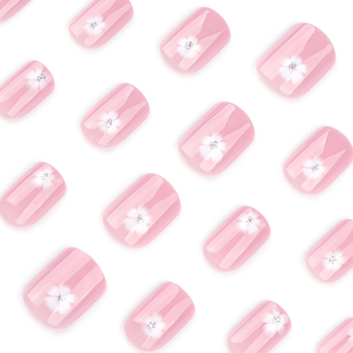 Handmade Square Press On Nails Reusable Nail Art Set 10Pcs