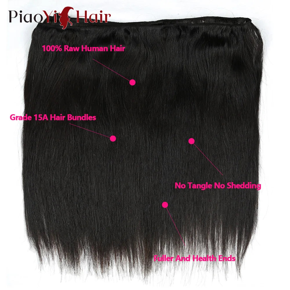 12A Straight Raw Virgin Human Hair Bundles 20–24 Inch
