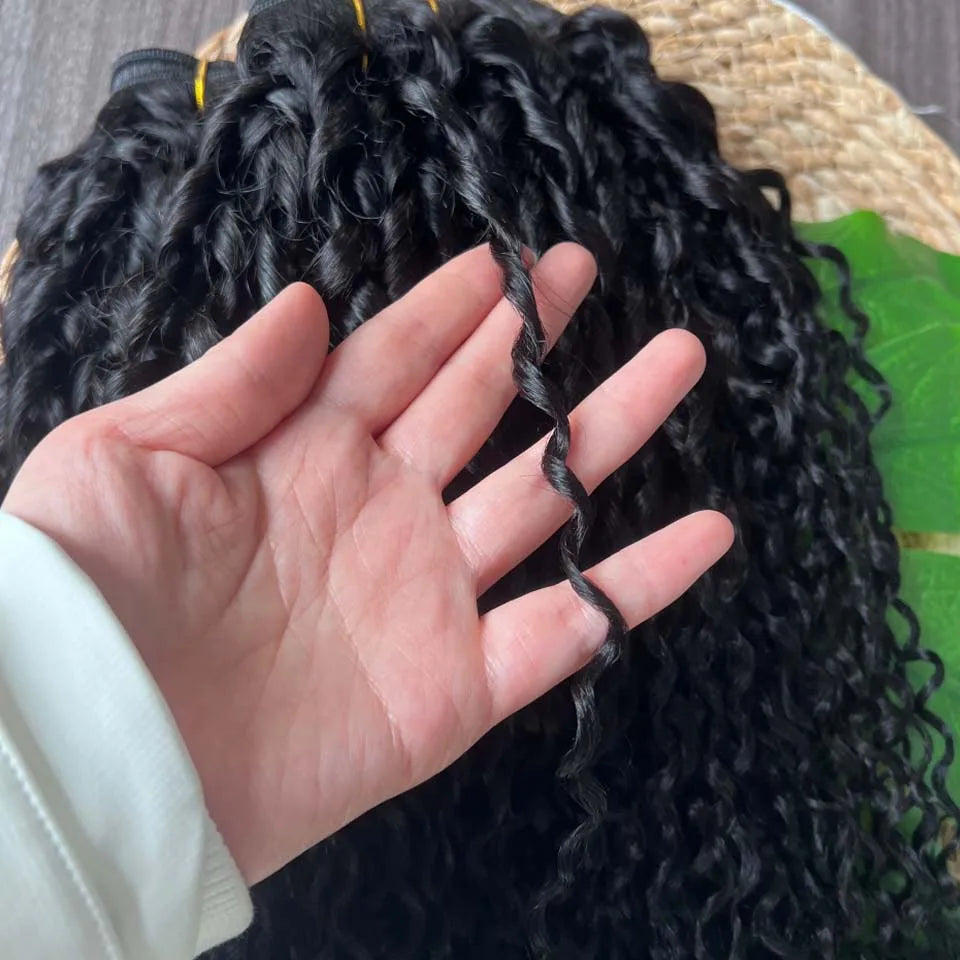 3B 4C Burmese Pixie Curly Hair Bundles Virgin Human Hair Burmese Vietnamese Raw Human Hair Extensions Wholesale For Full Head