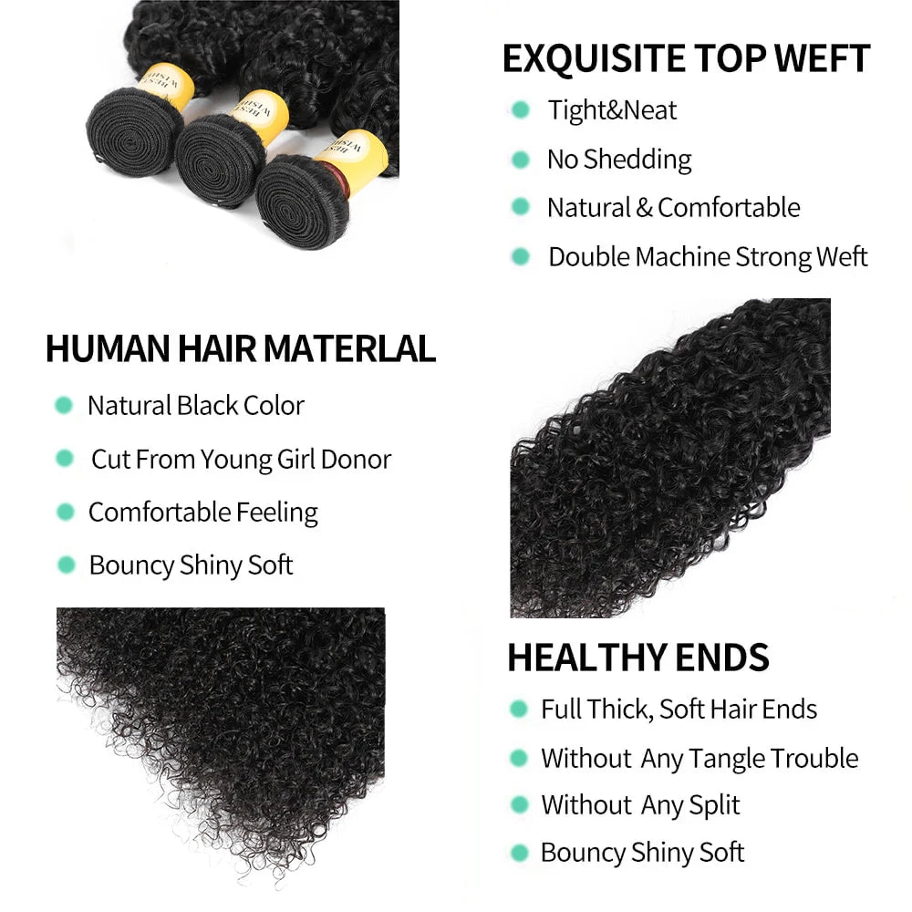 12A Burmese Kinky Curly Human Hair Bundles