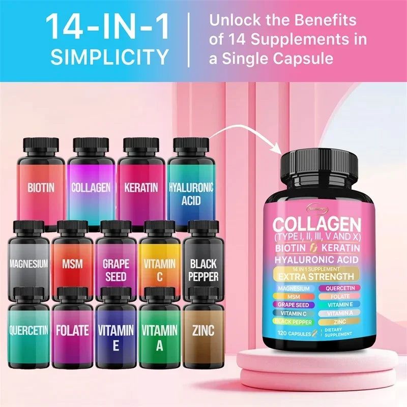 Advanced Collagen Supplement for Skin Hair Nails – Immune Support