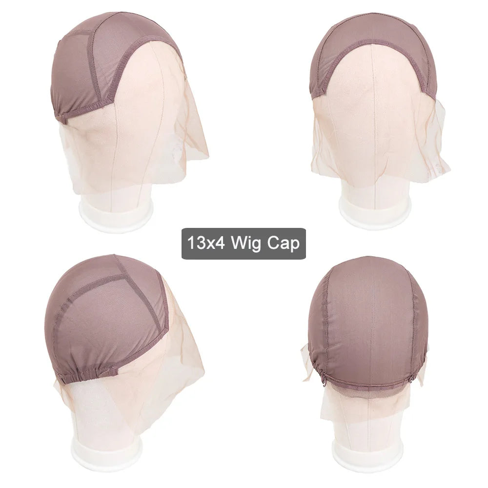 Lace Front Wig Cap for Making Wigs with Adjustable Strap Swiss Lace Net Cap Weaving Glueless 13x4 13x6 Full Lace Cap Accessories