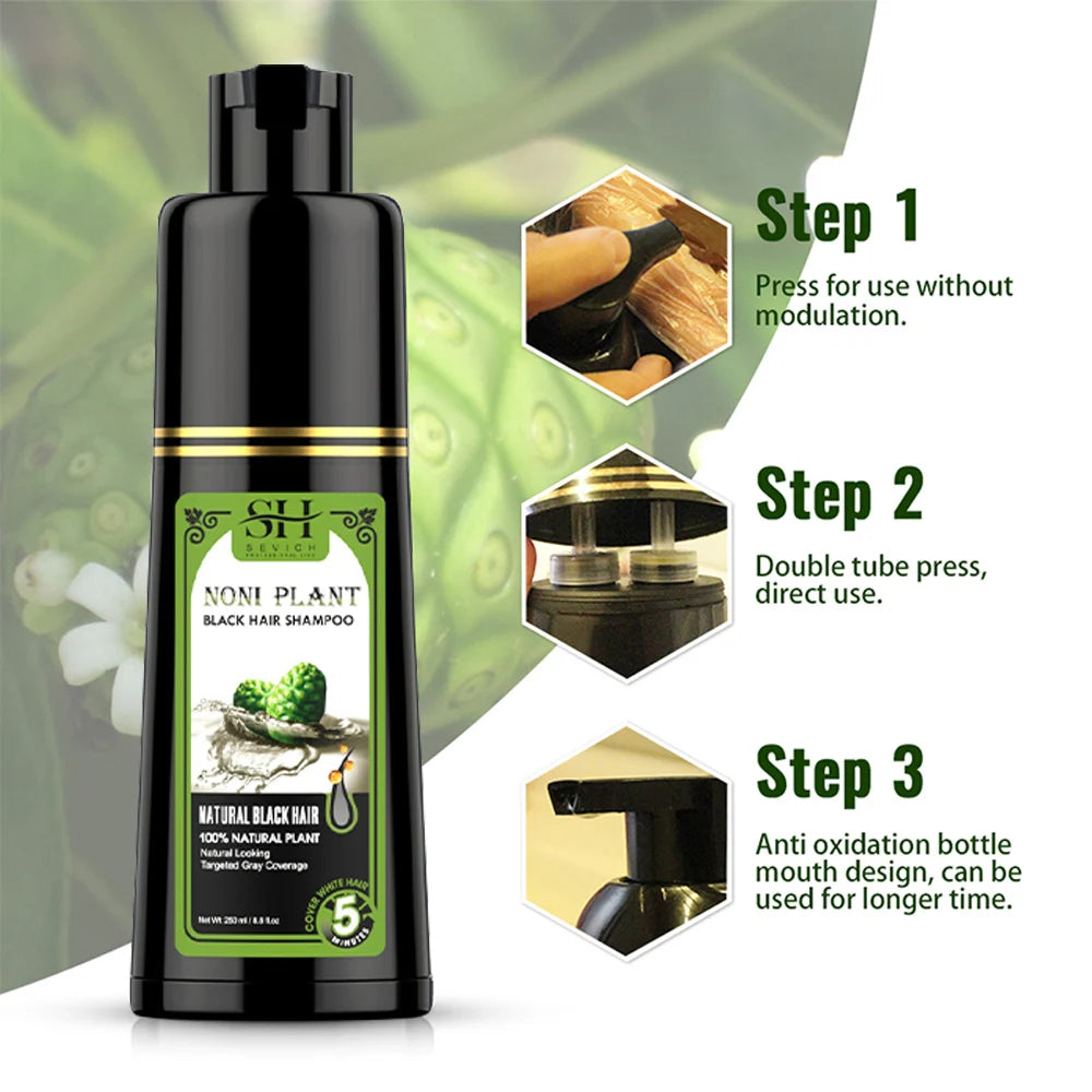 Fast Black Hair Dye Shampoo 500ml 250ml Natural Plant Essence Hair Dye Cream For Men Women Cover Gray White Hair Color Shampoo