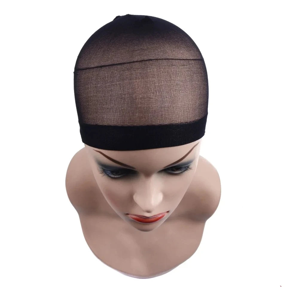 New Stocking Cap For Wigs 2Pcs Cheap Hair Net For Wigs Bald Cap Beige Brown Black Nylon Stocking Wig Cap Stretchy Hair Cap