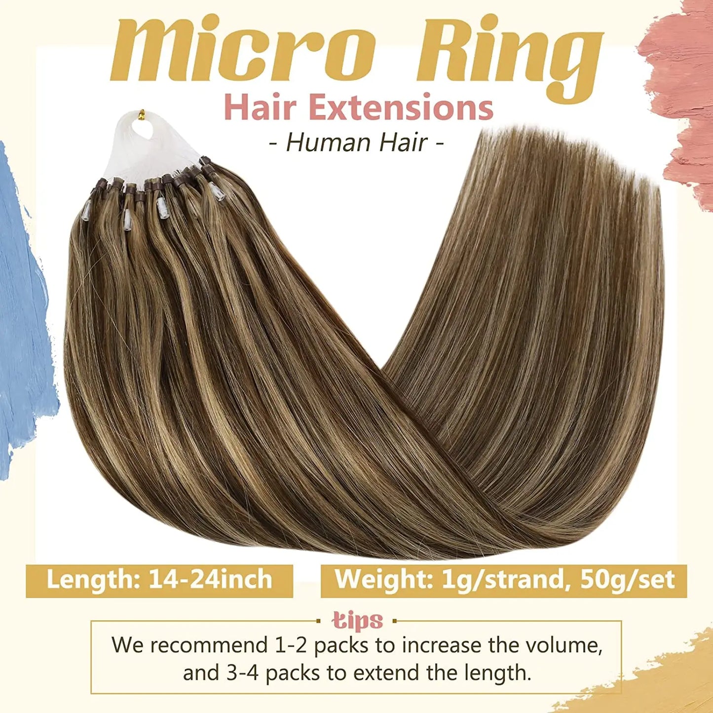 Remy Micro Ring Human Hair Extensions – No Heat, No Damage, 1g Strands